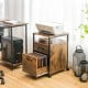 2-drawer mobile file cabinet in rustic brown with open shelf, ideal for office supplies and printer placement.