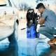 Electric pressure washer in blue with hose reel, 2030 PSI, ideal for cleaning cars, patios, and outdoor surfaces.