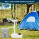 Camping hand wash station with 4.5-gallon tank, ideal for outdoor hygiene, featuring a soap dispenser and portable.