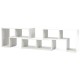 Adjustable white TV stand with 3 pieces, featuring 6 open compartments for TVs up to 65 inches, perfect for modern.