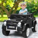 Licensed Mercedes-Benz kids ride-on car in black, featuring LED lights and parental remote control for safe outdoor fun.