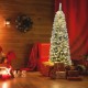 6 feet pre-lit snow flocked pencil Christmas tree with 250 LED lights, perfect for limited space and festive decor.