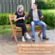 2-person folding patio loveseat made of high-grade teak wood, featuring a slatted seat for outdoor relaxation.