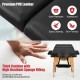 Portable adjustable massage table in black with PVC leather, thick cushion, and sturdy beech frame for therapists.
