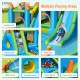 Inflatable water slide with bounce house, climbing wall, and splash pool for kids, perfect for outdoor fun.
