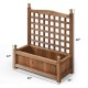 Solid wood planter box with trellis, weather-resistant, 25" x 12" x 30", ideal for outdoor gardens and climbing plants.