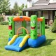 Inflatable castle bounce house with slide, bright colors, large jumping area, perfect for kids' outdoor play.