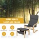 Relax Bentwood Lounge Chair set with gray cushion and natural wood frame, includes ottoman and magazine rack for.