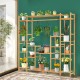 9-tier bamboo plant stand showcasing a variety of potted plants on staggered shelves, perfect for indoor gardening.