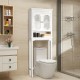 Bathroom Space Saver Toilet Rack with adjustable shelf, frosted glass doors, and compact design for efficient storage.