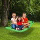 Giant 60-inch green platform tree swing with kids enjoying, featuring durable Oxford fabric and adjustable ropes for.