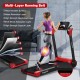 Folding treadmill with 2.25 HP motor, LED display, and 5-layer shock-absorbing running belt for home workouts.
