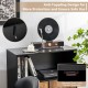 Kitchen storage buffet sideboard in black featuring anti-toppling design, 2 drawers, and spacious cabinet top for.
