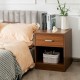 Stylish brown nightstand showcasing a wide top for displaying decor, with a large drawer for convenient storage.