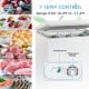 Chest freezer with 7 temperature settings, 5.2 cu.ft capacity, and 3 baskets for organized frozen food storage.