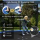 8 ft outdoor trampoline with safety net, high-resilience PP jumping mat, and sturdy galvanized steel frame for safe.