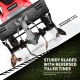 Sturdy tiller blades with reversed tines for efficient soil cultivation, featuring a 10-amp motor and 9-inch depth.