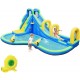 Multifunctional inflatable water bounce with slide, made of waterproof Oxford cloth, suitable for 4 kids aged 4-12.