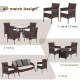 Set of 2 outdoor PE rattan armchairs with removable waterproof cushions, perfect for patio and garden relaxation.