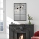 3-layered decorative wall mirror with a rustproof black metal frame, ideal for modern living room decor.