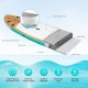 Inflatable stand-up paddle board with non-slip EVA pad, reinforced core, and carry bag for easy transport and storage.