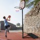Height adjustable 43-inch basketball hoop with durable steel frame, ideal for indoor or outdoor play.