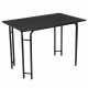 Rectangular dining table from a 5-piece set with sturdy iron frame, round corners, and non-skid feet for safety and.