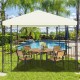 10 x 10 feet patio gazebo canopy tent with steel frame and decorative patterns, perfect for outdoor gatherings by the.
