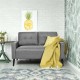 Modern 55-inch gray loveseat sofa with soft cushion and rubber wood legs, perfect for living room or office use.