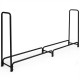 Side view of the 8-foot outdoor steel firewood log rack, featuring a heavy-duty frame for durable outdoor wood storage.