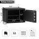 2-layer security safe deposit box in black steel with inner LED light, ideal for storing jewelry and important.