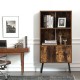 2-tier retro bookshelf featuring 2 open shelves and a concealed compartment, perfect for rustic home decor and.