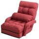 Red folding lazy floor chair sofa with armrests and pillow, adjustable back support for comfortable lounging or napping.
