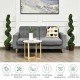 Artificial spiral boxwood topiary in golden pot, 4 feet tall, UV resistant for indoor and outdoor decor.
