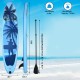 Inflatable stand-up paddleboard with adjustable paddle, 10ft long, ideal for surfing, fishing, and yoga on water.