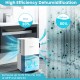 1750 Sq. Ft 32 Pints Dehumidifier in white, showing water removal efficiency and touch control panel for easy operation.