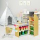 Kids wooden grocery store playset with checkout counter, cart, and accessories for imaginative supermarket fun.