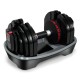 Adjustable 55 lbs dumbbell with 18 weight settings, ergonomic handle, ideal for home or office strength training.