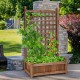 Solid wood planter box with trellis, weather-resistant design, perfect for outdoor gardens and balconies.