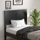 Black solid wood flat panel headboard for twin-size bed, showcasing elegant design and sturdy construction for modern.