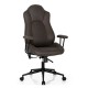 High adjustable back executive office chair in brown with ergonomic design, padded armrests, and 360° swivel for.