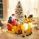 Inflatable Santa with double deer and sled, 7.5 feet tall, waterproof fabric, perfect for Christmas yard decoration.