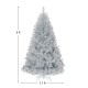 6-foot silver tinsel Christmas tree with 1036 branch tips and sturdy metal stand, perfect for festive indoor and.