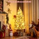 5 feet pre-lit Christmas tree with snow flocked branches and 140 LED lights, perfect for festive holiday decor.
