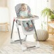 Gray folding baby high dining chair with 3 backrest angles and soft cushion, ideal for comfortable feeding and.