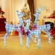 Large lighted Christmas reindeer family with 230 LED lights, featuring a 5 ft buck, 4 ft doe, and 3 ft fawn for festive.