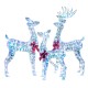 Lighted Christmas reindeer family set with 230 LED lights, featuring a 5 ft buck, 4 ft doe, and 3 ft fawn for festive.