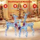 Large lighted Christmas reindeer family with 230 LED lights, IP44 waterproof materials, and festive bows for outdoor.