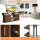 Walnut 63-inch TV entertainment console with 2 cabinets, open shelves, and sturdy aluminum tubes for versatile storage.