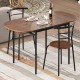 3-piece dining set featuring a brown drop leaf table and two ergonomic chairs, ideal for small spaces and apartments.